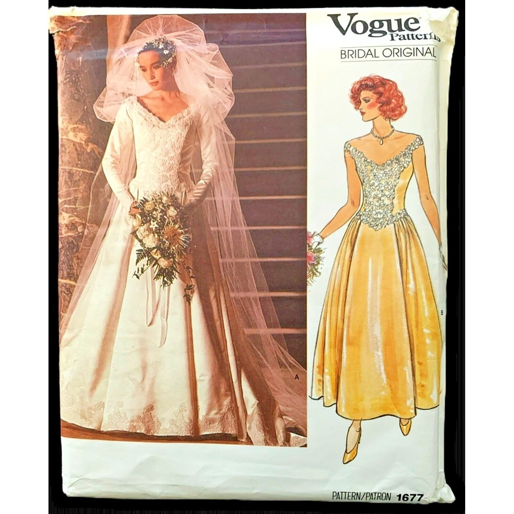 Vogue Bridal Edition Pattern 1980s‎ Wedding Bride Bridesmaid Gowns 32.5" Bust UC